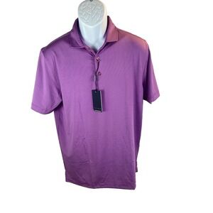 Michael‎ Rouen Performance Polo Shirt Mens MED Striped Short Sleeve Golf NWT